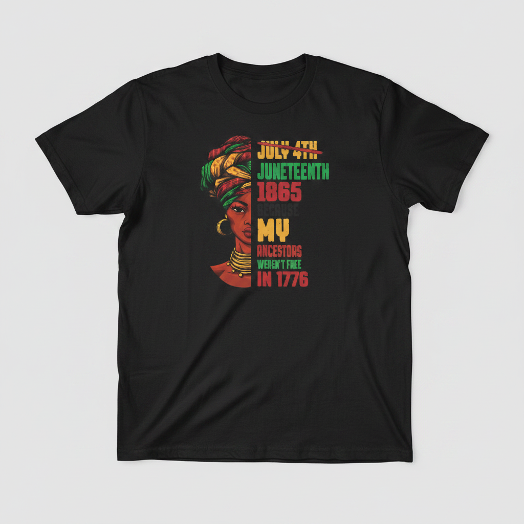 Juneteenth 1865 Adult Unisex Tee - Black Shirt