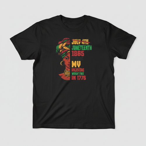 Juneteenth 1865 Adult Unisex Tee - Black Shirt