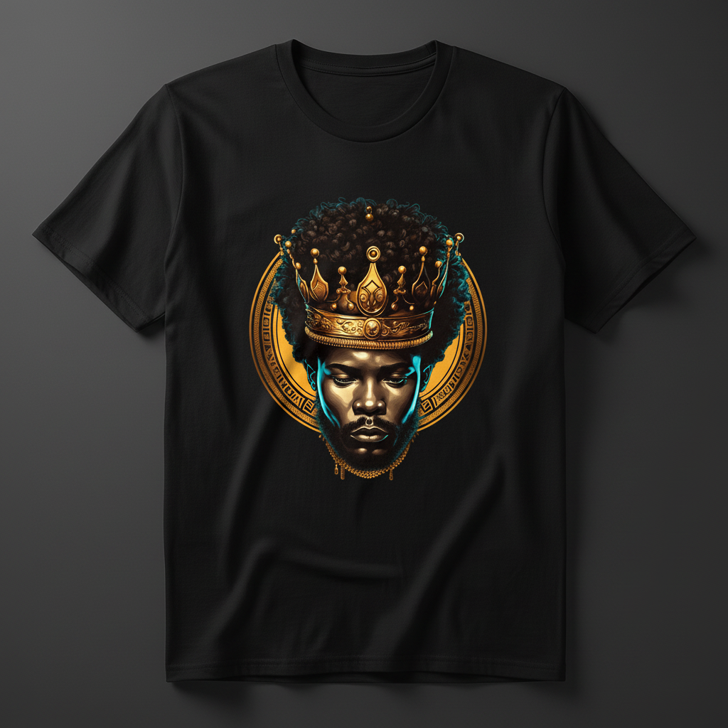 Crowned in Gold Men's Tee on black shirt