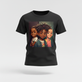 Sisterhood Squad Kids Tee ghost mannequin on black shirt