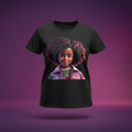 Bloom & Shine Women's Tee ghost mannequin on black shirt