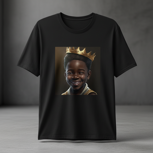 Baby Melanated King Men's Tee on black shirt