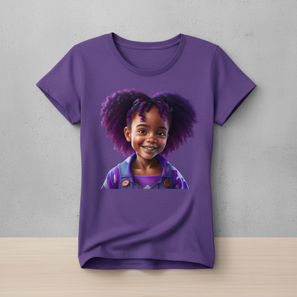 Purple Heart Women's Tee mockup on purple shirt